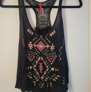 Black Graphic Crop Top